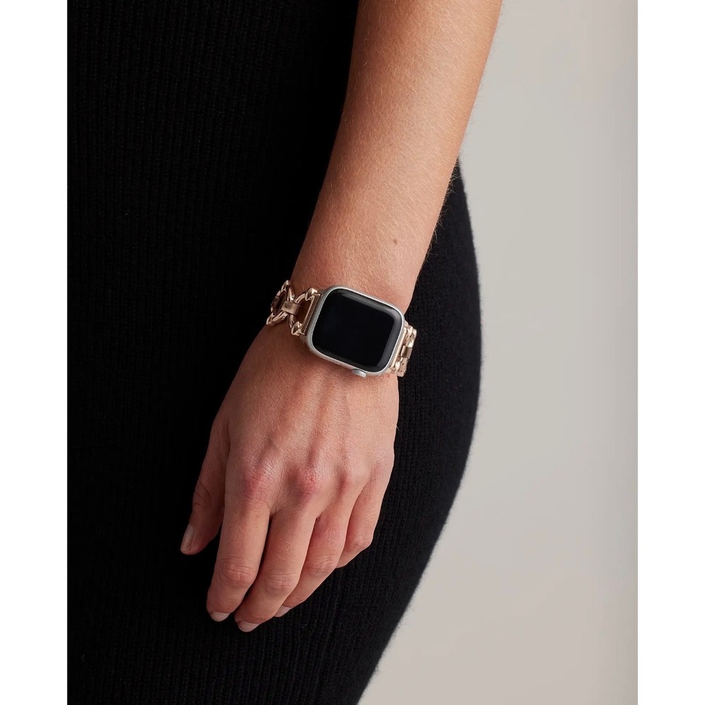 Quince Rose Gold Stainless Steel Chain Link Apple Watch Band 44–49mm NWT